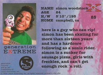 1994 Vision Generation Extreme #85 Simon Woodstock Back